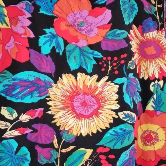 Poppy Lux High Waisted Pants Straight Leg Floral Print Bottoms NWOT Womens 4 - Picture 8 of 12